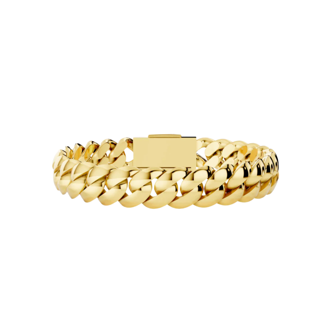10 MM SOLID CUBAN BRACELET YELLOW