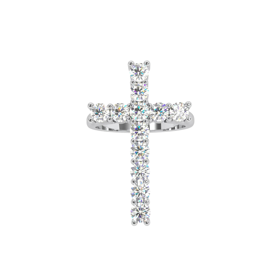 CROSS RING WHITE