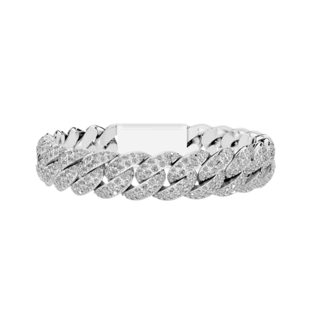 12 MM CUBAN BRACELET WHITE
