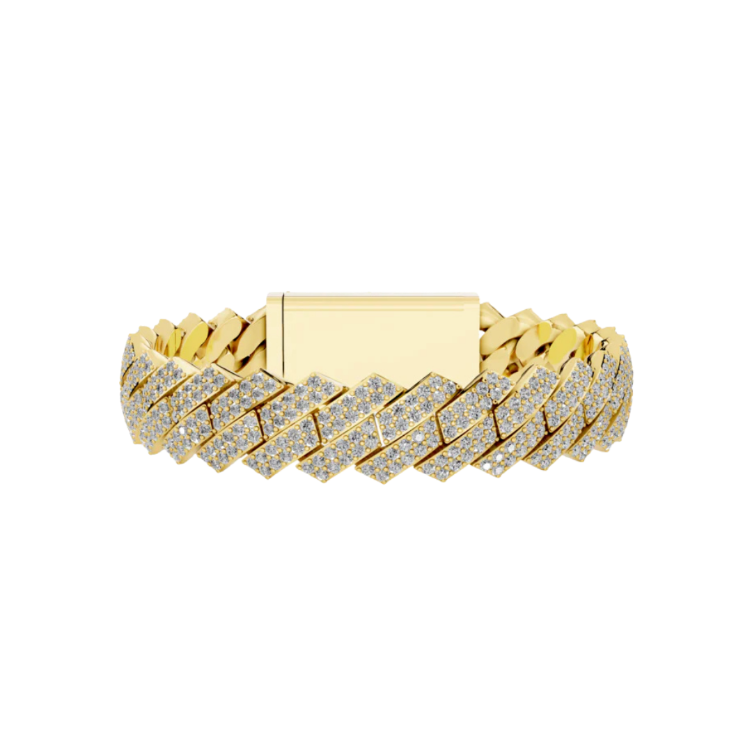 12 MM RAISED CUBAN BRACELET YELLOW
