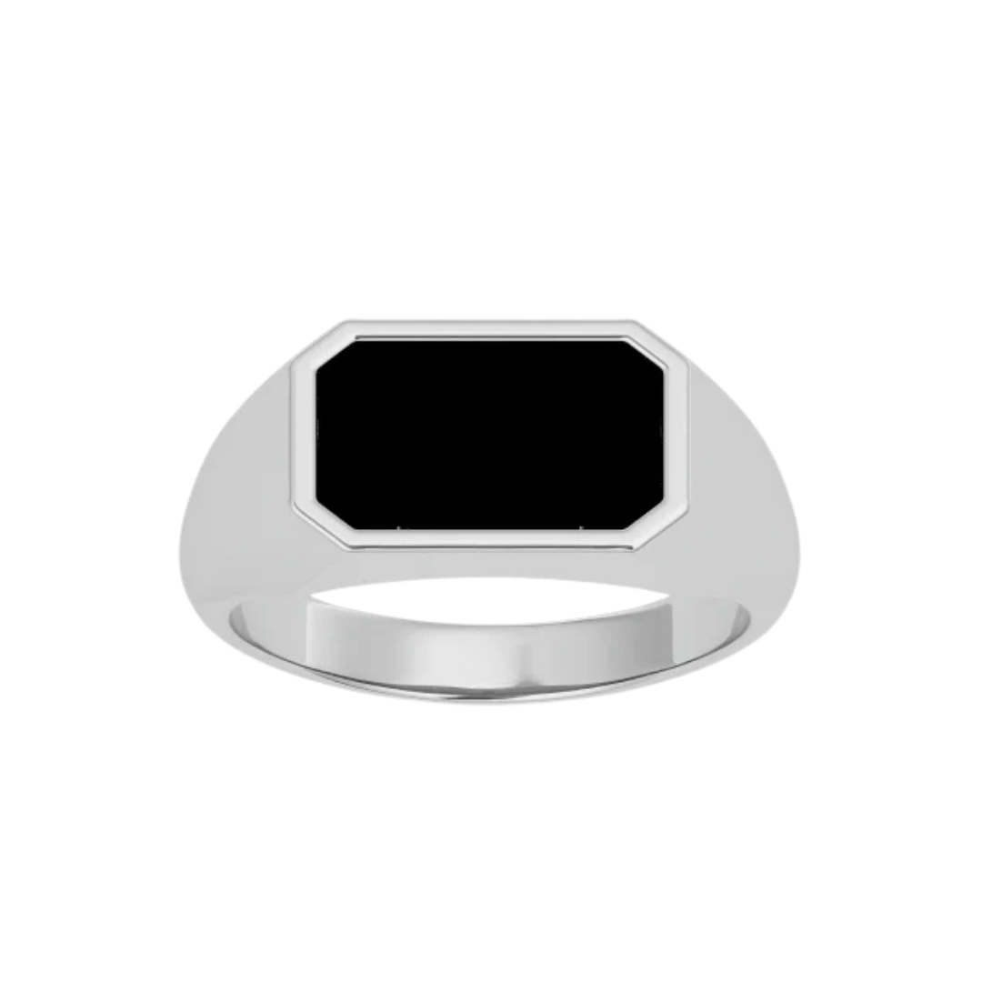 BLACK RECTANGLE SIGNET RING