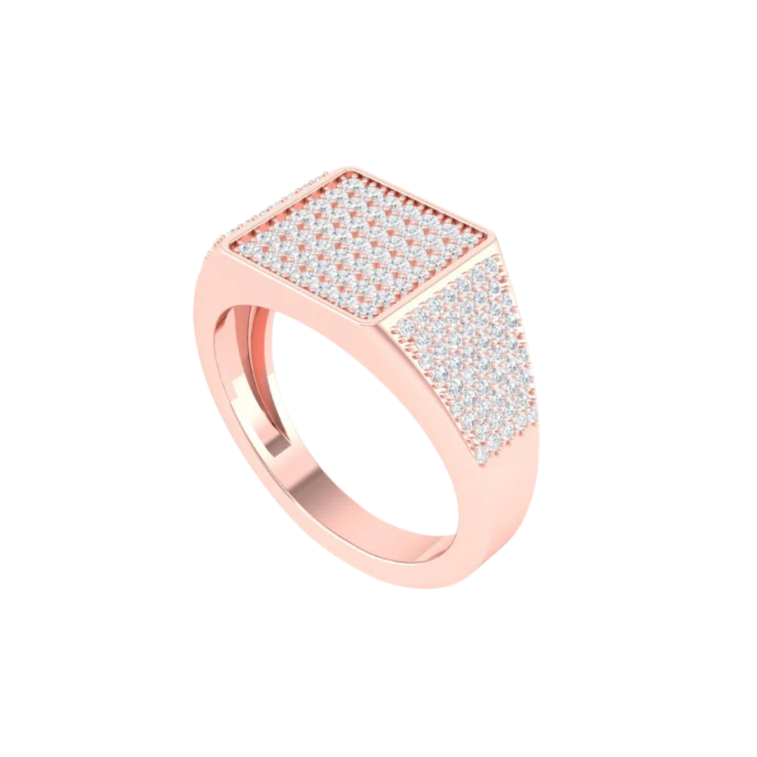 SQUARE SIGNET RING ROSE