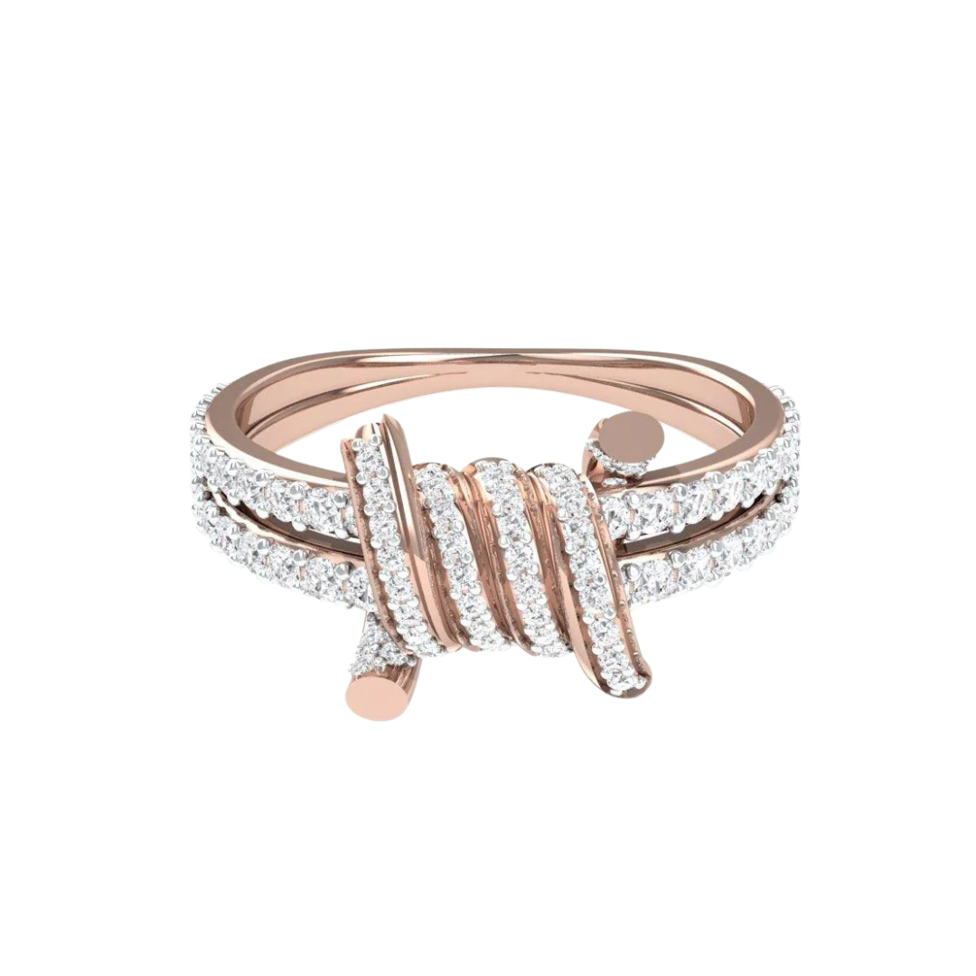 BARBED WIRED RING ROSE