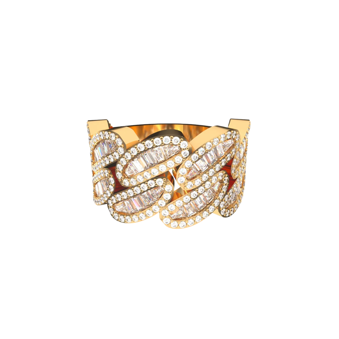 BAGUETTE CUBAN LINK RING YELLOW