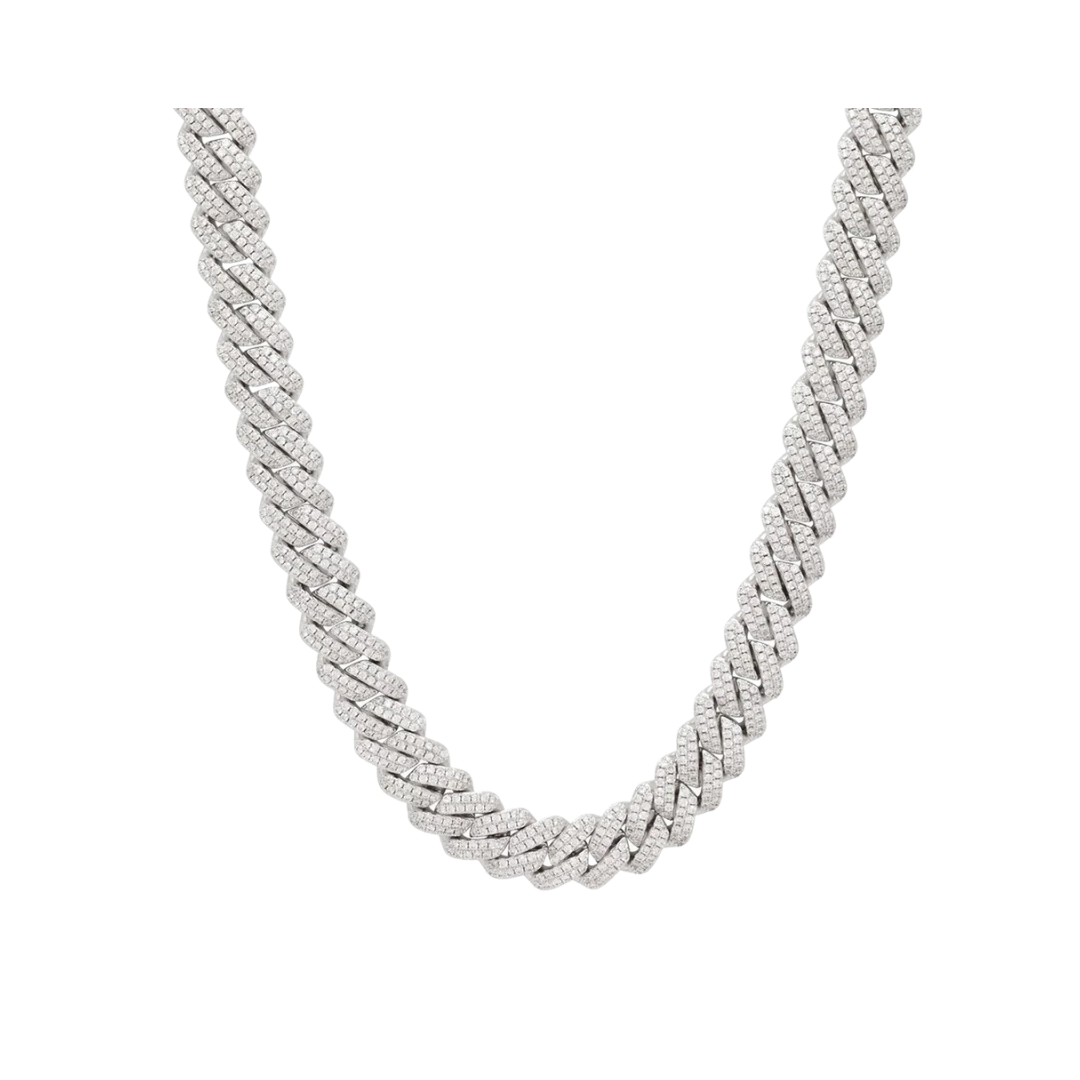 FREEZY CUBAN CHAIN IN WHITE GOLD - 14 MM