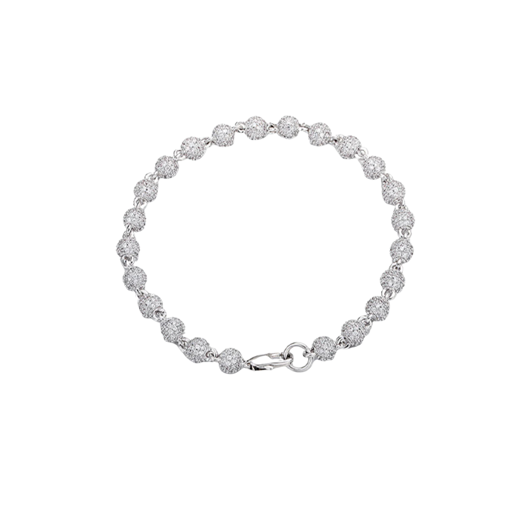 ICED BALL BRACELET IN WHITE GOLD