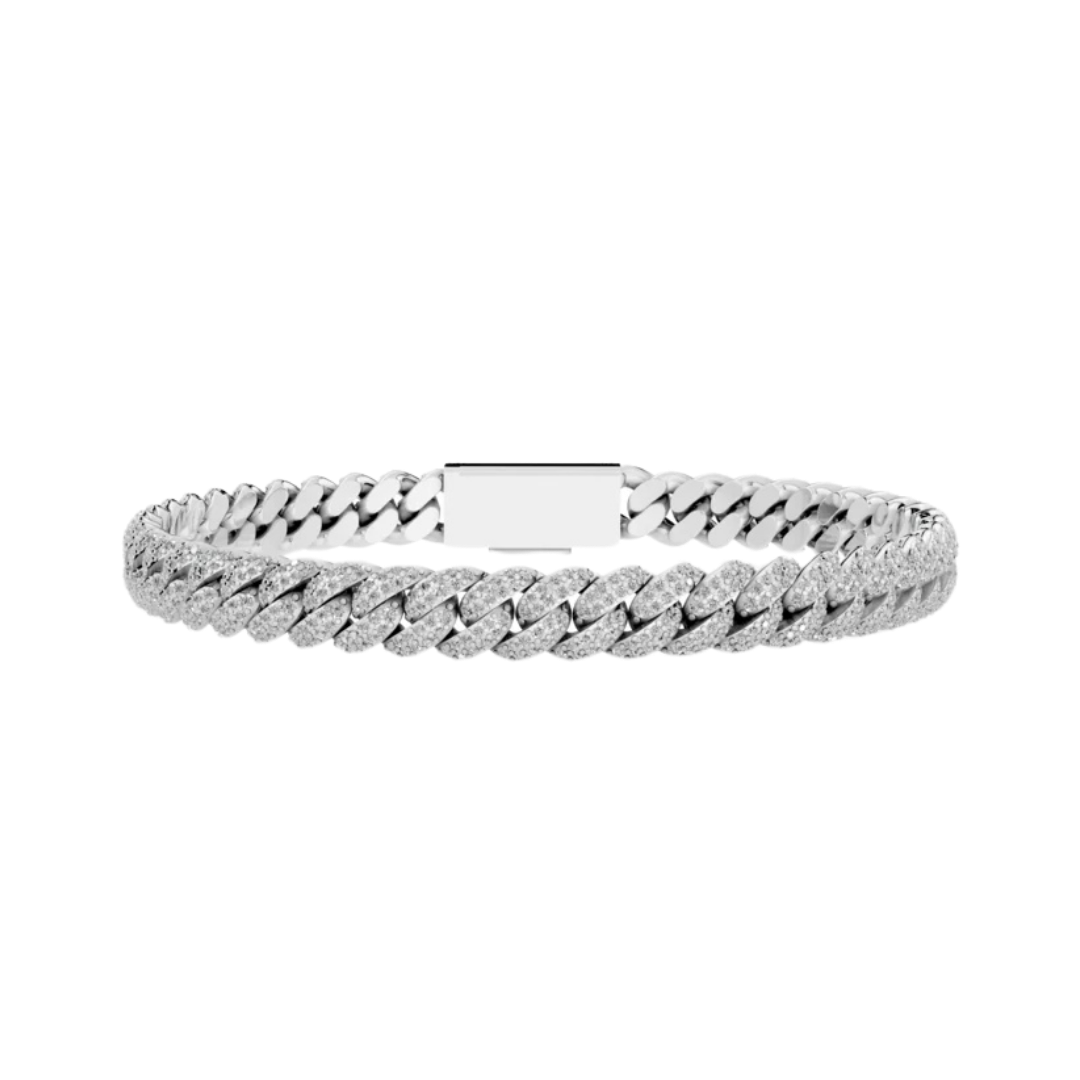 6 MM CUBAN BRACELET WHITE