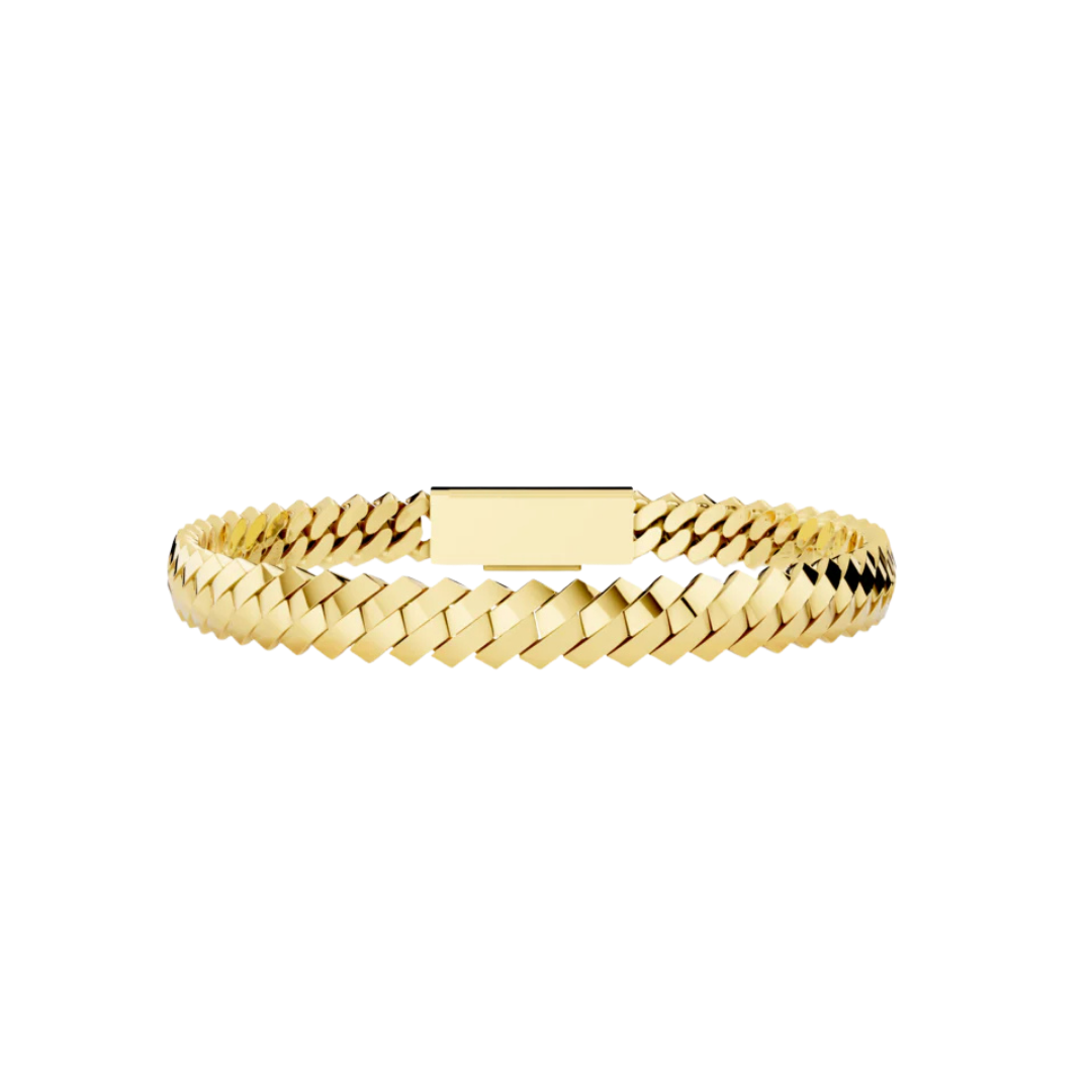 6 MM SOLID RAISED CUBAN BRACELET YELLOW