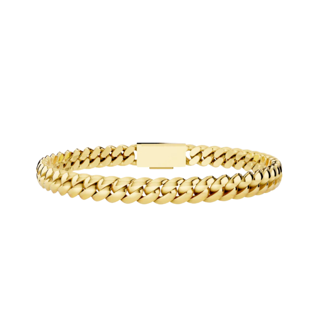 6 MM SOLID CUBAN BRACELET YELLOW