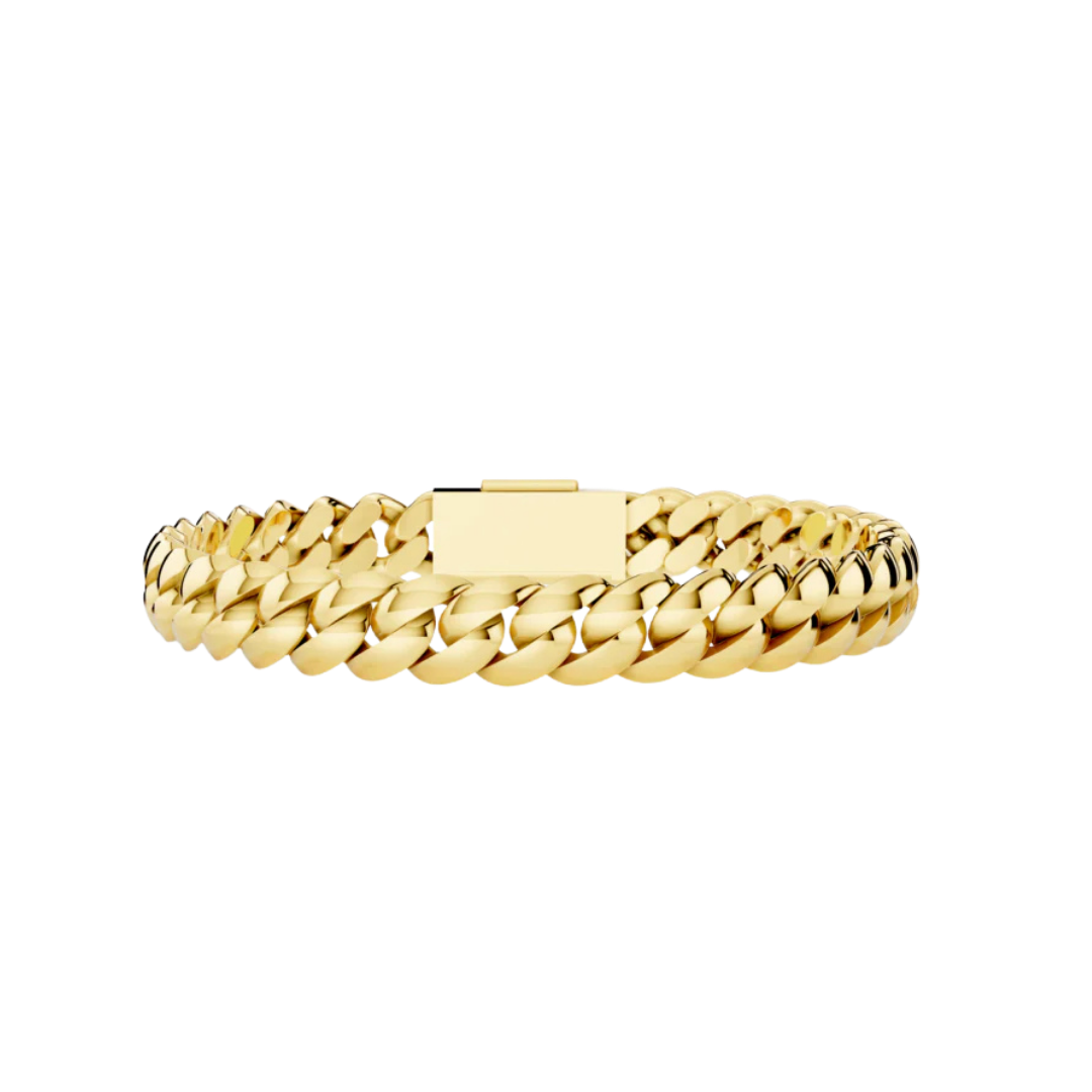 8 MM SOLID CUBAN BRACELET YELLOW