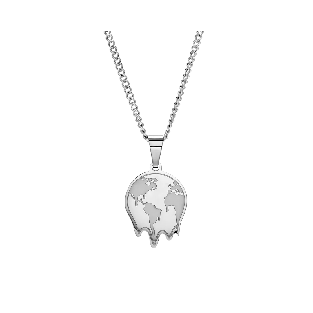 MELTING WORLD PENDANT WITH CURB CHAIN