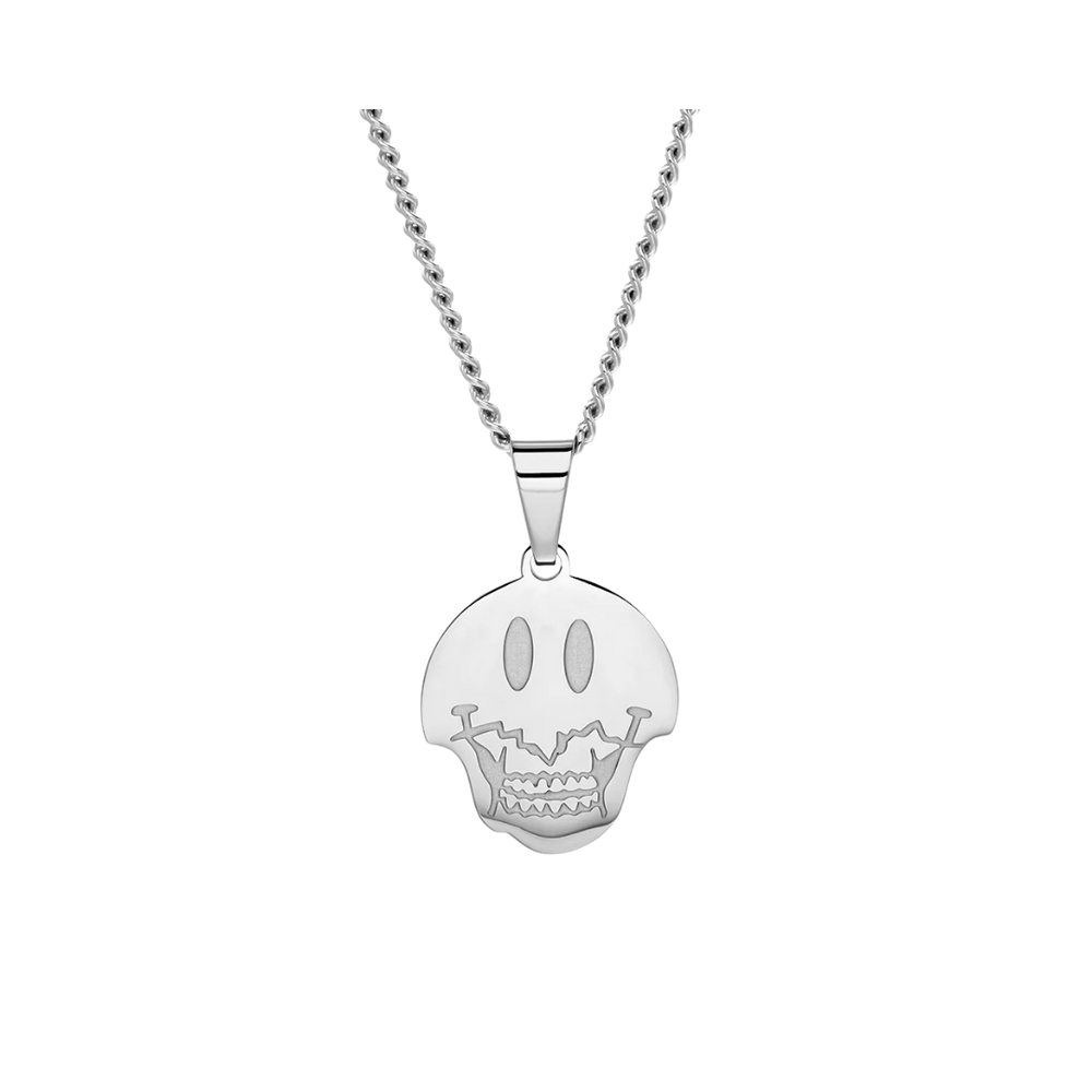 SKULL SMILE CHARM WITH CURB CHAIN