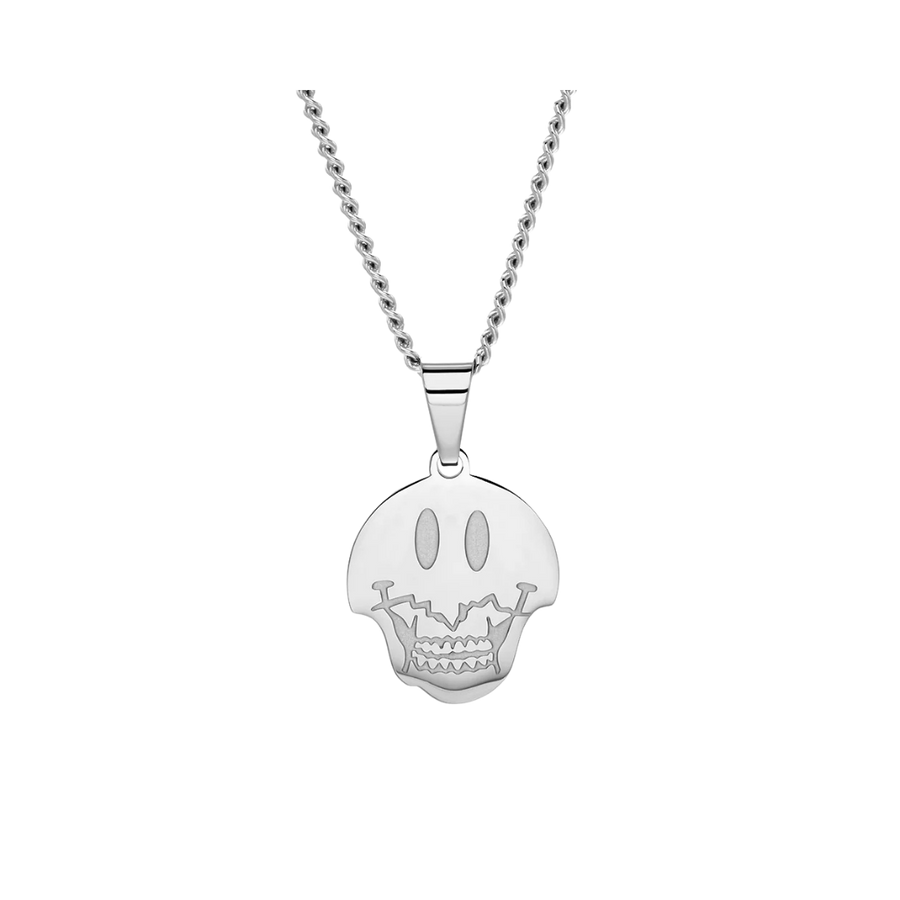 SKULL SMILE CHARM WITH CURB CHAIN