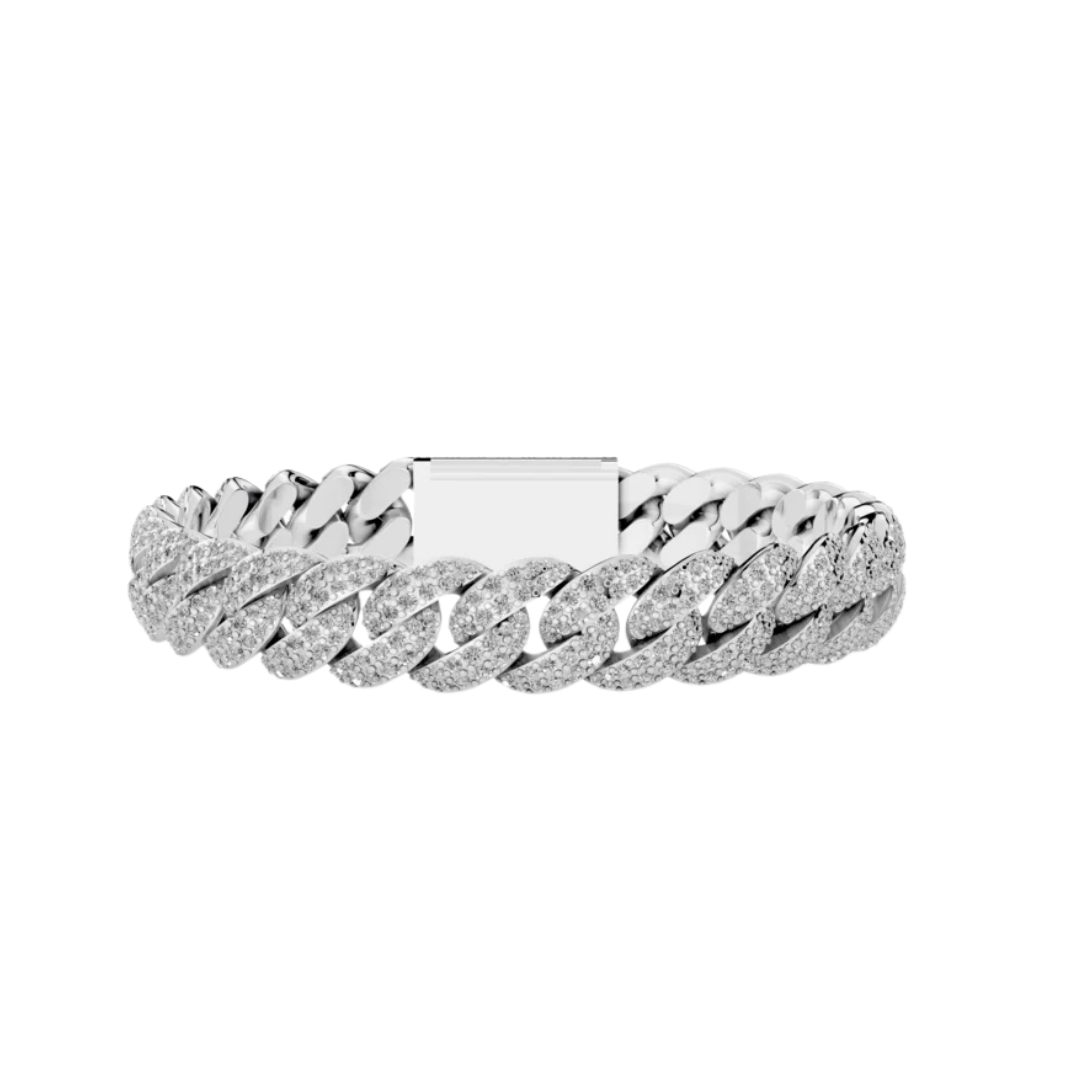 10 MM CUBAN BRACELET WHITE