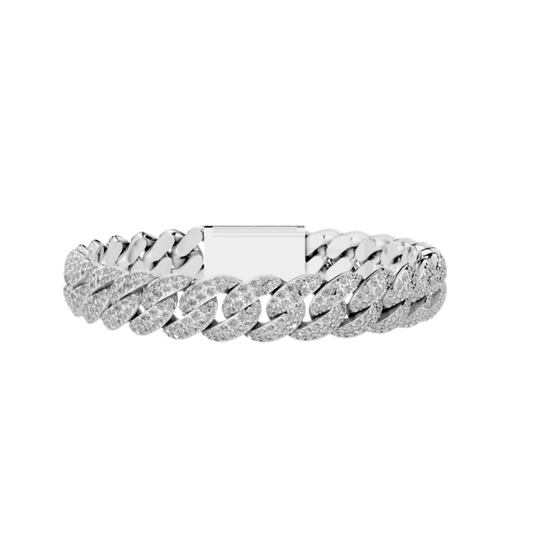 10 MM CUBAN BRACELET WHITE