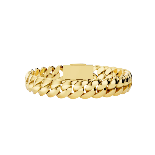 10 MM SOLID CUBAN BRACELET YELLOW