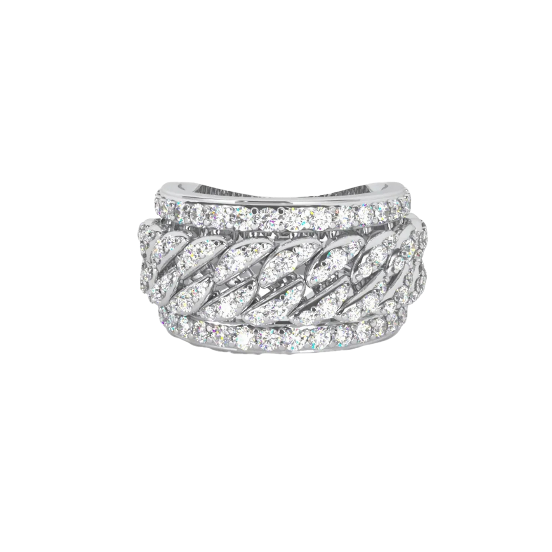 SUPER CUBAN RING WHITE