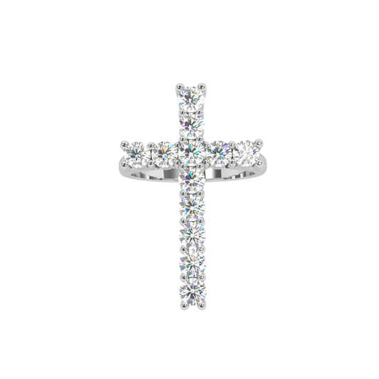 CROSS RING WHITE