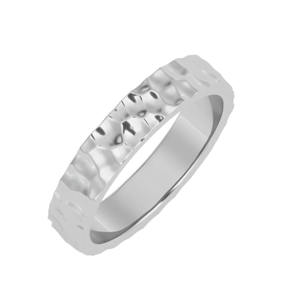 HAMMERED RING WHITE