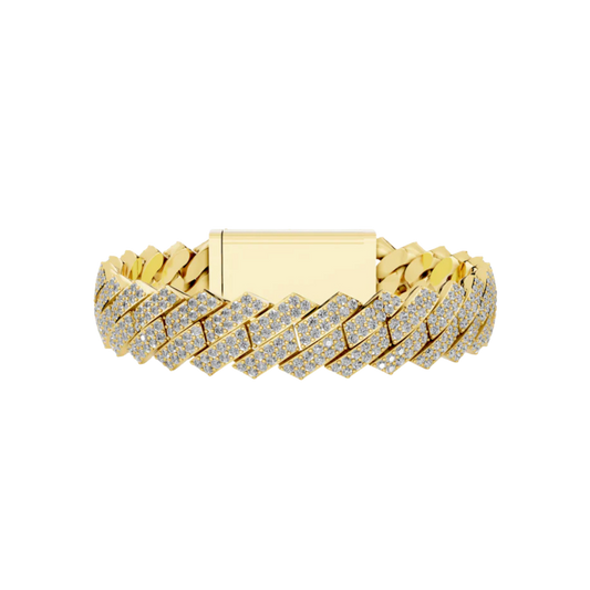 12 MM RAISED CUBAN BRACELET  YELLOW