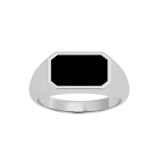 BLACK RECTANGLE SIGNET RING