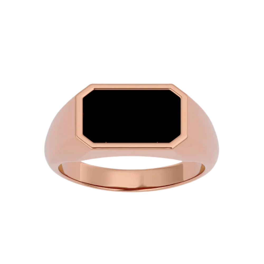 ONYX OBLONG SEAL ROSE GOLD
