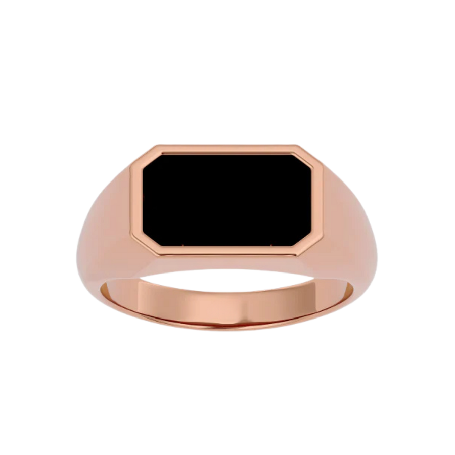 ONYX OBLONG SEAL ROSE GOLD