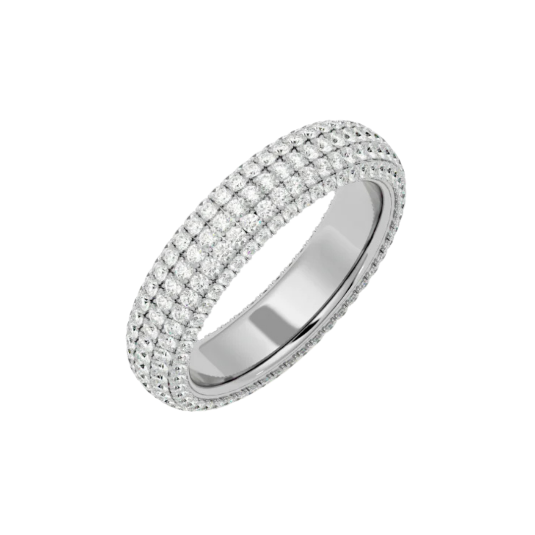 FIVE ROW INFINITY BAND SILVER