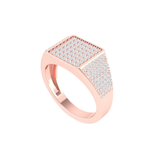 SQUARE SIGNET RING ROSE