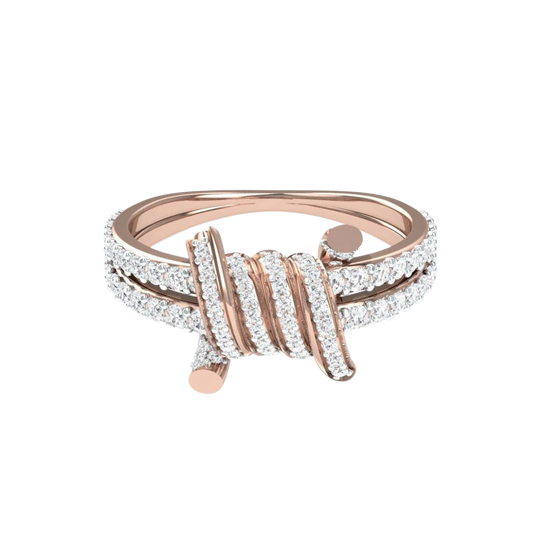 BARBED WIRED RING ROSE