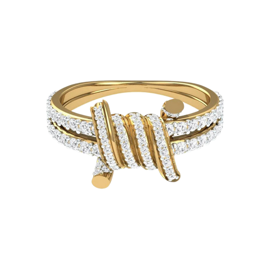 BARBED WIRED RING YELLOW