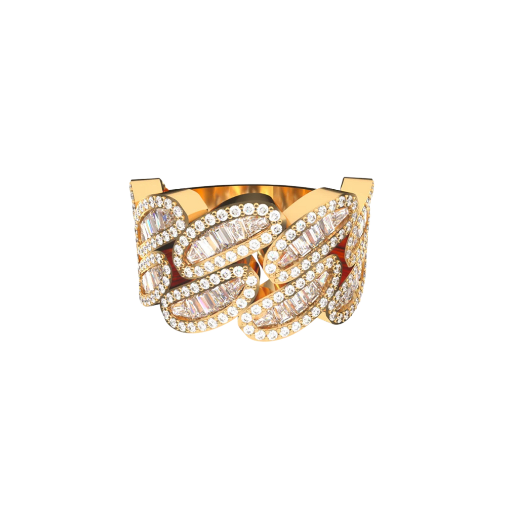STEPPED HAVANA BAND GOLD