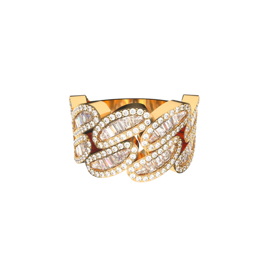 BAGUETTE CUBAN LINK RING YELLOW