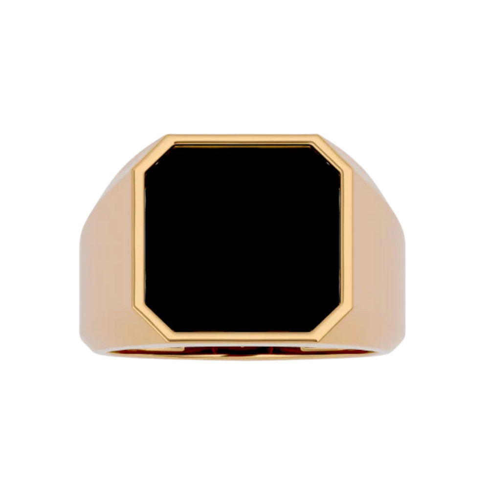 ONYX SQUARE SEAL RING GOLD