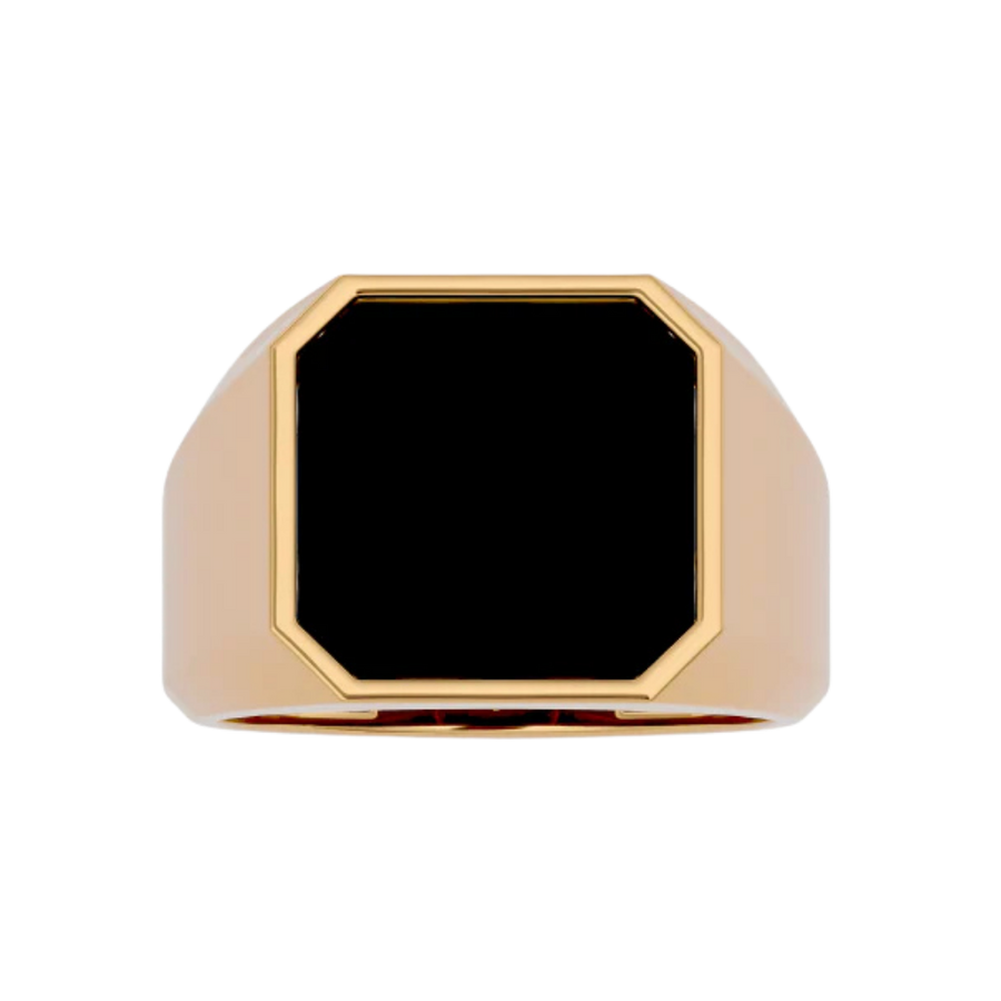 ONYX SQUARE SEAL RING GOLD