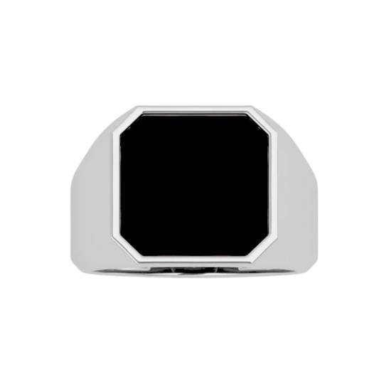 BLACK SQUARE SIGNET RING