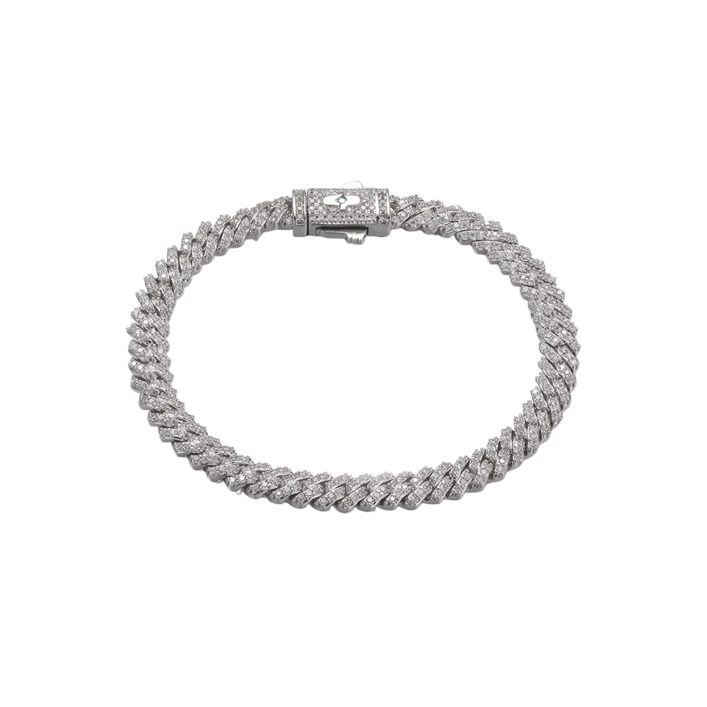 MICRO PRONG HAVANA BRACELET SILVER 6MM
