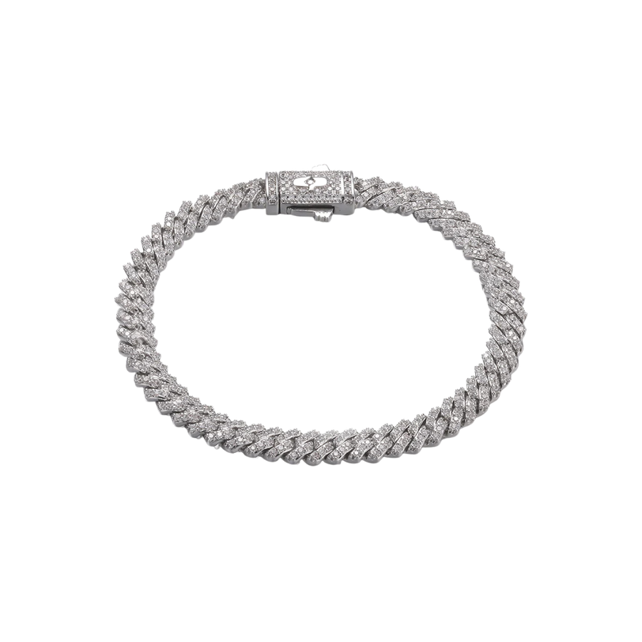 MICRO PRONG HAVANA BRACELET SILVER 6MM