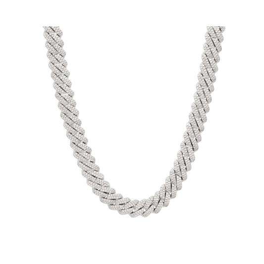 FREEZY CUBAN CHAIN IN WHITE GOLD - 14 MM