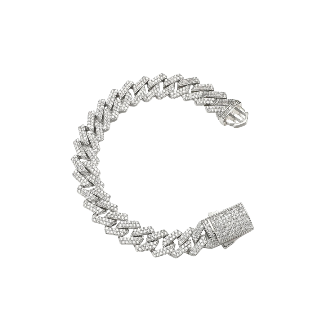 FREEZY CUBAN BRACELET IN WHITE GOLD