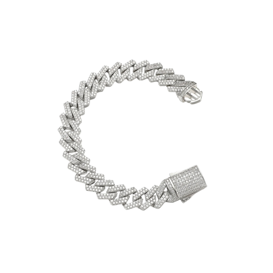 FREEZY CUBAN BRACELET IN WHITE GOLD
