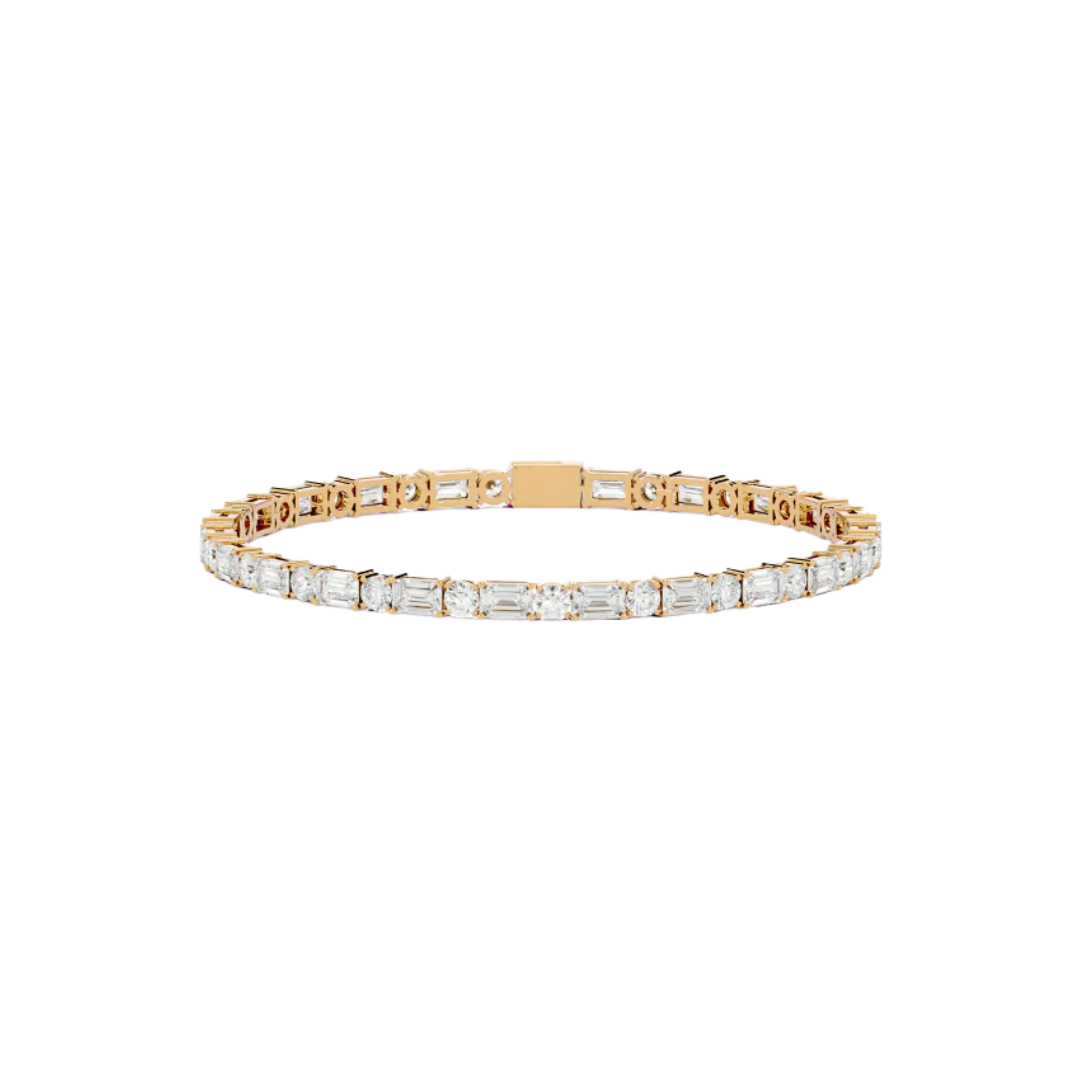 BAGUETTE AND ROUND TENNIS BRACELET YELLOW
