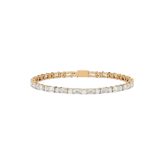 BAGUETTE AND ROUND TENNIS BRACELET YELLOW