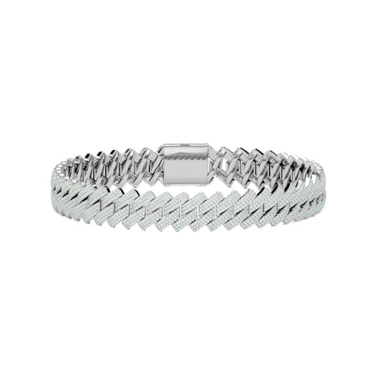 RAISED CUBAN BRACELET  WHITE