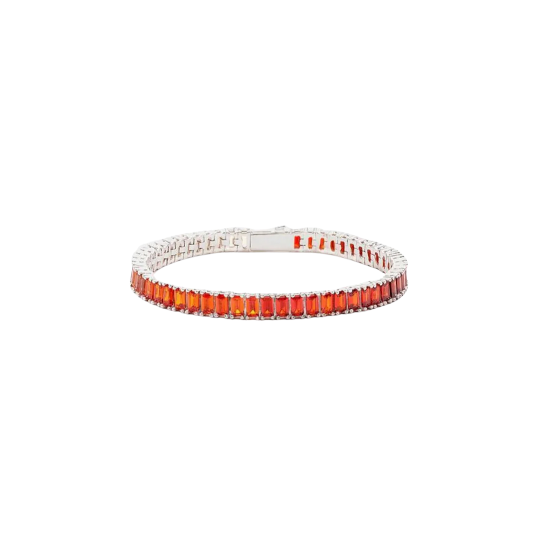 SUNSET OMBRE TENNIS BAGUETTE BRACELET IN WHITE GOLD - 6MM
