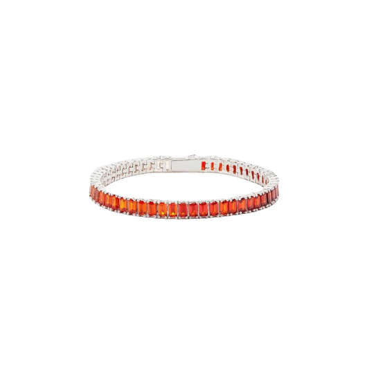 SUNSET OMBRE TENNIS BAGUETTE BRACELET IN WHITE GOLD - 6MM