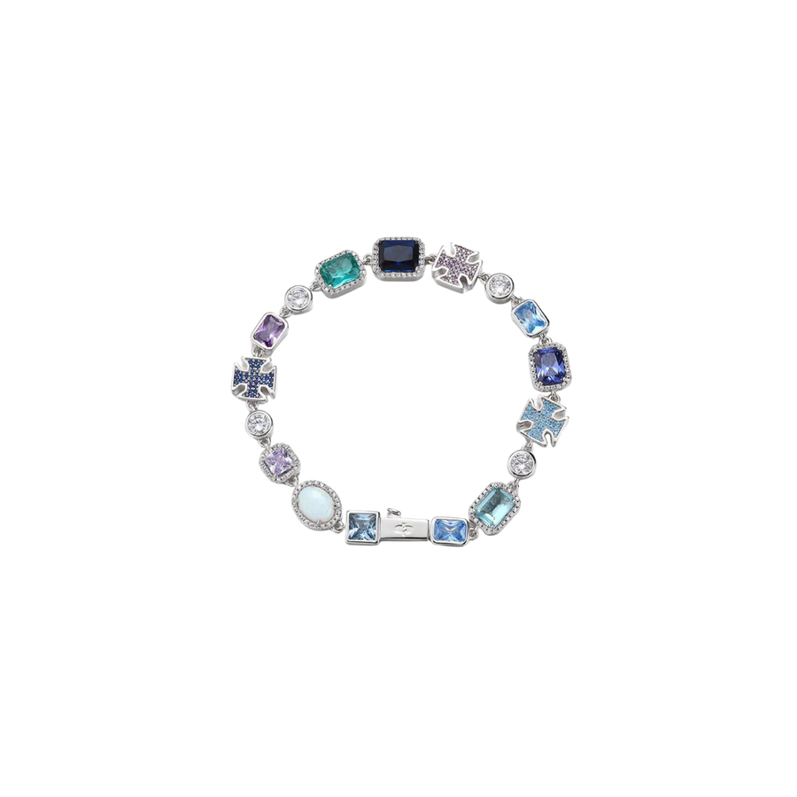 SAPPHIRE MOTIF BRACELET SILVER
