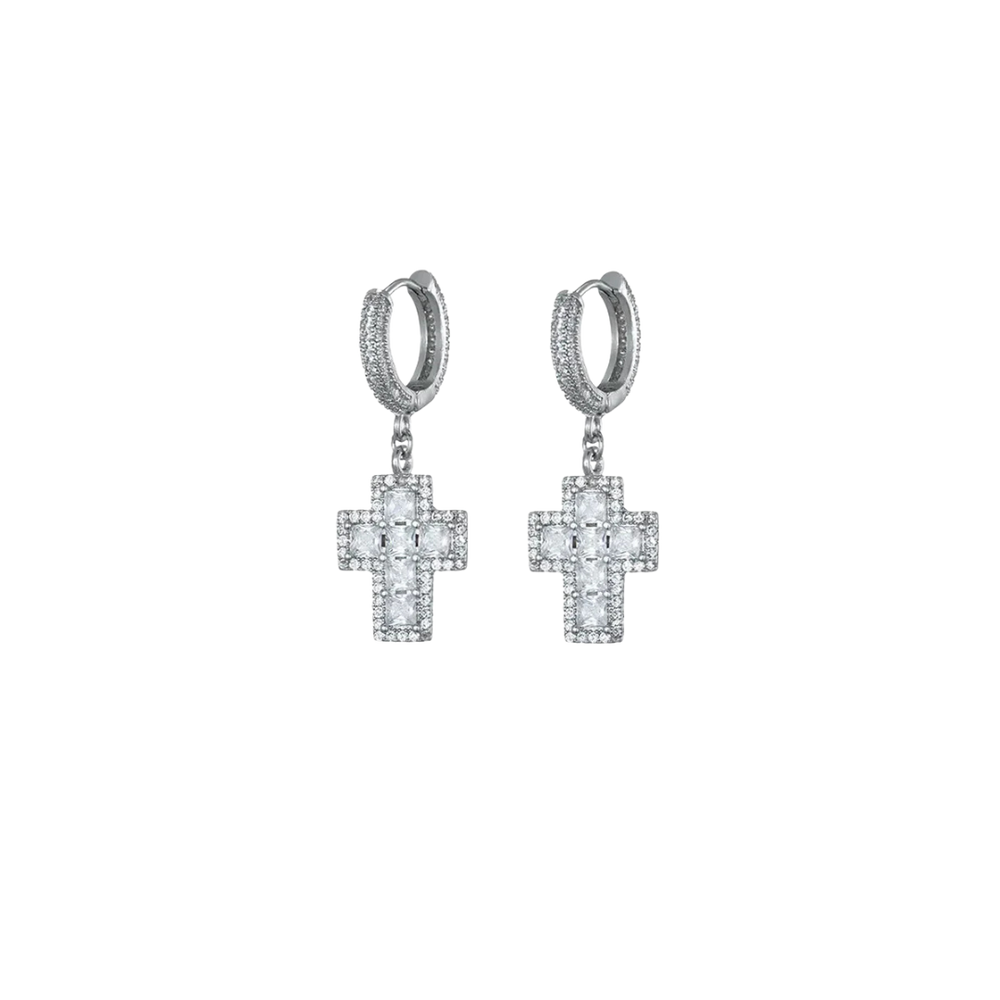 STEPPED CRUCIFIX EARRING