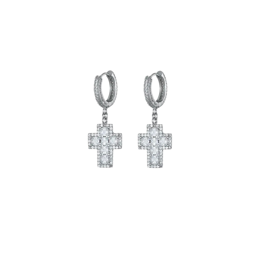 BAGUETTE CROSS EARRING