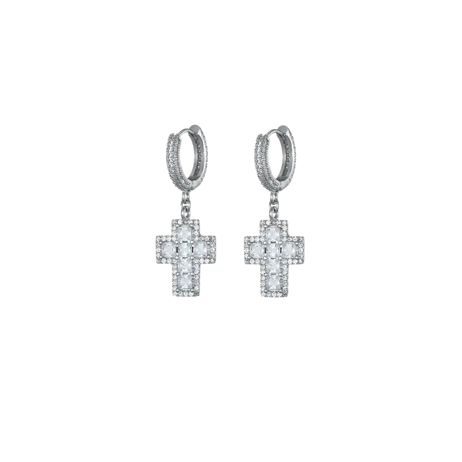 STEPPED CRUCIFIX EARRING